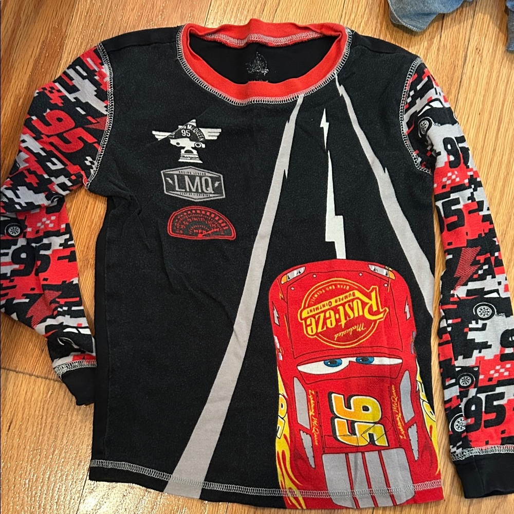 Disney Cars Lightning McQueen Long Sleeve Shirt - Red, Black, and Gray